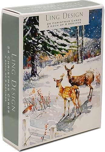 Ling Design Box of 24 Assorted Christmas Cards .